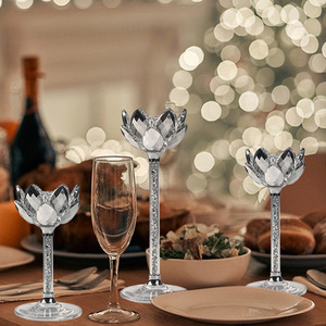 Custom European Style Candelabra <strong>Lotus</strong> Design <strong>Candle</strong> Stick Crystal <strong>Candle</strong> <strong>Holder</strong> for Dinner Decorations Wedding Party Banquet - Product Image 5