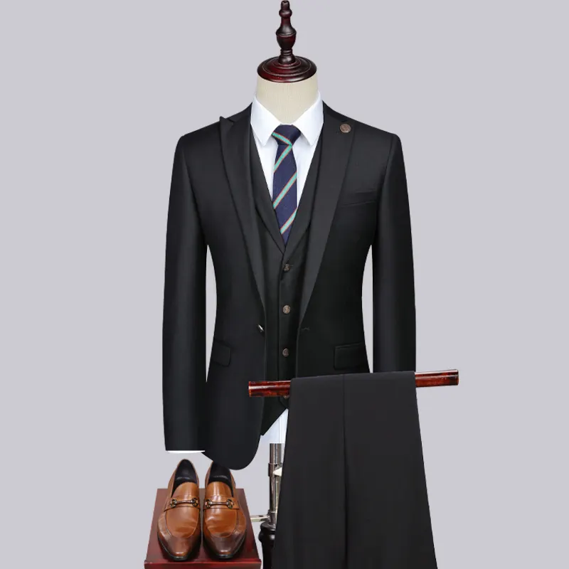 Suit men's suit spring and summer new business professional casual men's black suit vest jacket