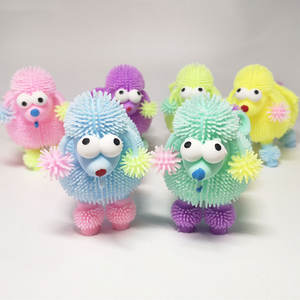 Jincan Hot Selling LED lampeggiante flessibile Puffer <span class=keywords><strong>Dog</strong></span> giocattolo colorato in gomma giocattolo gonfiabile per ragazze ragazzi giocattolo peloso appiccicoso sensoriale - Product Image 5