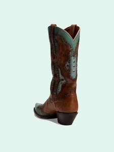 Produttore misura personalizzata 35-40 signore rivetti occidentali stivali al ginocchio <span class=keywords><strong>tacco</strong></span> spesso a punta ricamo Patchwork da <span class=keywords><strong>donna</strong></span> stivali da Cowboy - Product Image 3