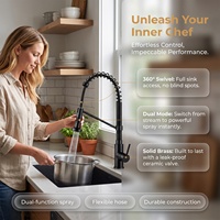 Robinet de cuisine en acier inoxydable 304, à douchette extractible haute arche, pivotant à 360°, avec cartouche céramique, pour projets hôteliers, direct usine