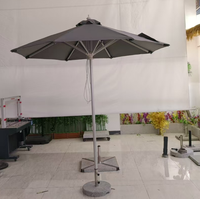 Parasol d'extérieur moderne en aluminium avec bouton poussoir inclinable et manivelle, polyvalent pour jardin, restaurant, terrasse, auvent solaire pour hôtels, parcs