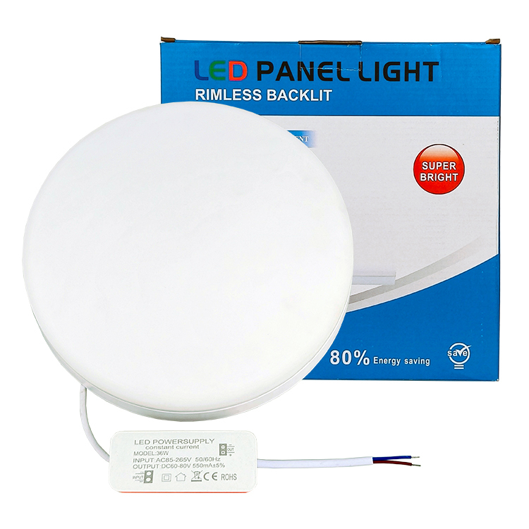 Indoor Ceiling Light 18w 24w 32w 36w 48w Cheap Iron Base Surface Wall Mounted Round Led Panel Light