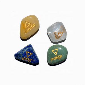 ชุดหินอาเกตพลอยอเมทิสต์ขัดเงาทิศทางธาตุหินโมราแกะสลักสำหรับตกแต่งบ้านสำหรับงานฝีมือจักระ - Product Image 1