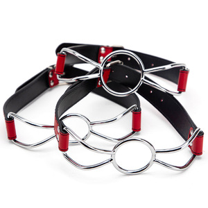 Fournisseur direct d'usine <span class=keywords><strong>SM</strong></span> Deep Throat Female Slave Forced Mouth Ball Mouth Gag Mouth Cage Couples Wholesale Red Metal + PU - Product Image 1