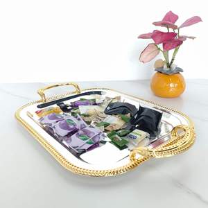 <span class=keywords><strong>Assiette</strong></span> de présentation <span class=keywords><strong>rectangulaire</strong></span> en céramique européenne, écologique, résistante au lave-vaisselle, avec couvercle ajouré en dentelle or et argent, 100 pièces, <span class=keywords><strong>assiette</strong></span> polyvalente - Product Image 2