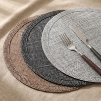 Set de table rond en PVC de couleur unie pour table à manger, isolant thermique, antidérapant, décoratif, moderne et simple, pour hôtel et restaurant