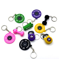 Porte-clés photo numérique de gym, Bouteille de sport, Gobelet shaker écologique en caoutchouc 3D, Mini haltère, Fitness