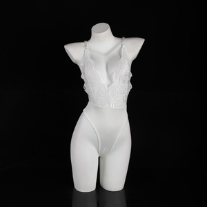 Lemon Story Women's Deep V <b>Lace</b> Bodysuit <b>White</b> Stretch Sexy Style 9130 - Product Image 1