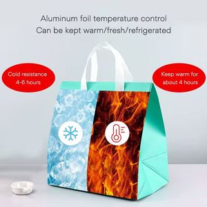 Sac de livraison isotherme personnalisé pour café et aliments, en aluminium, jetable, auto-adhésif, portable, noir, pour plats à emporter - Product Image 3
