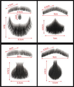 Baffo Finto Realistico, Barba in Capelli Umani Annodata a Mano, Peli Facciali Invisibili dall'Aspetto Naturale, Barba Finta da <span class=keywords><strong>Uomo</strong></span> - Product Image 3