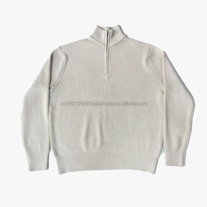 Suéter de cuello alto con media cremallera, mezcla de lana, estilo holgado y relajado, camisa de punto, top del mismo estilo para hombre y mujer - Product Image 6