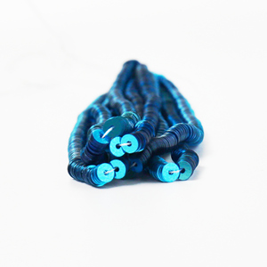 Lentejuelas de Bordado Francés, Lentejuelas Metálicas Azules de 4 mm, Forma Redonda, Material PET con Certificación GRS OEKO - Product Image 3