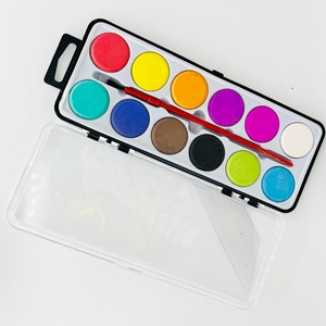 Ensemble de 12 couleurs d'aquarelle solides, kit de peinture à l'eau pour enfants avec pinceau, ensemble d'aquarelle artistique non toxique - Product Image 2
