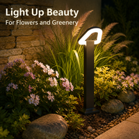 Lampe de balise extérieure étanche IP65 pour jardin et allée, en aluminium moulé sous pression et PC, 12W, finition gris sable, anti-rouille
