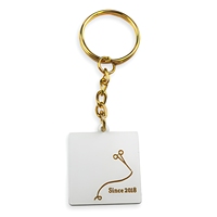 Porte-clés en métal personnalisé en gros pour fabricants, forme carrée, cadeau promotionnel d'entreprise, souvenir, porte-clés personnalisable