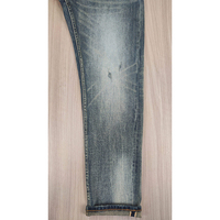 Jean en denim délavé de haute qualité, écologique, style hip-hop, coupe slim, taille mi-haute, avec rivets et broderies pour homme