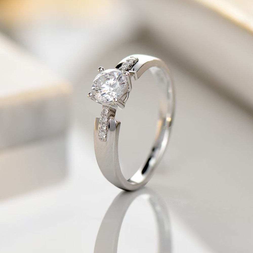 Aimgal ювелирные изделия 18 каратное золото D0.5ct d0.12ct кольцо с бриллиантом на заказ обручальное кольцо