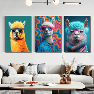 Cao cấp vải sơn nhà máy tùy chỉnh Scandinavian phong cách Alpaca phòng khách trang trí lối vào treo bức tranh động vật - Product Image 2