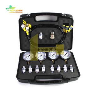 Kit de Prueba de Presión Hidráulica Hangood de 4 Manómetros, 10 Acoplamientos, 3 Mangueras de Prueba de 10/25/40/60Mpa, Caja de Plástico Negra Ligera de 3KG - Product Image 2