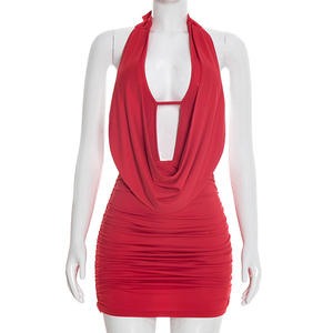 ชุดเดรสผู้หญิง Viviblook รุ่น D26DS035 สำหรับฤดูร้อน ดีไซน์เซ็กซี่แบบผูกคอ คอวีลึก โชว์หลัง ทรงเข้ารูป มินิเดรสสำหรับงานปาร์ตี้ - Product Image 4