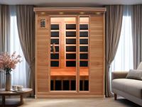 Sauna de Infrarrojos Lejanos de Madera de Hemlock para 3 Personas, Modelo SS-300M, 220-240V, Bajo EMF, Ecológica, para Uso en Interiores