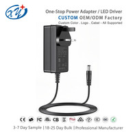 Adaptateur secteur mural UK 3 broches AC-DC 100-240V à large plage de tension, pilote LED avec certifications multi-pays
