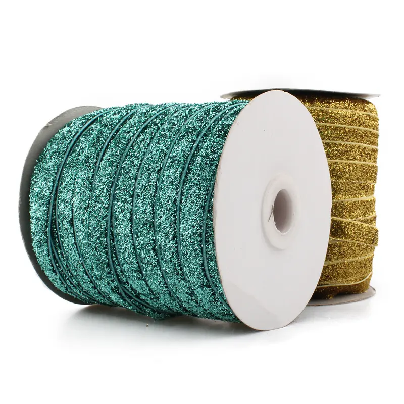 1Cm Spandex Nylon Elastisch Lint Goud Poeder Goud Ui Omwikkeld Lint Meisje Haarband Accessoires Accessoires