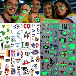 <span class=keywords><strong>Tatouages</strong></span> temporaires lumineux imperméables qui brillent dans le noir, parfaits pour les cadeaux d'équipe de football - Product Image 2