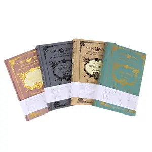 Retro Thickened Cover Foil Stamping Magic Story Book A5 Hardbound Linen Notebook Planner Journal Diary Customized Printing