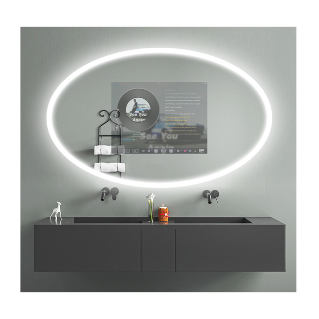 15.6 Inch Smart Wall Mounted Antifog Touch Screen Demist Glass Magic Mirrors for Hotel Bathroom Android OS IP65 Display