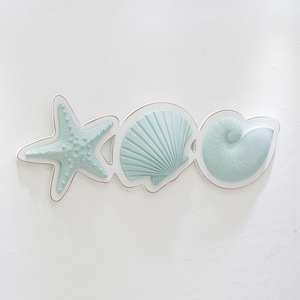 Mediterranean Resin <b>Wall</b> <b>Decor</b> Starfish Scallop Conch Shell Set Home <b>Decor</b> Hanging Ornaments Bedroom Entryway Decoration - Product Image 3