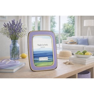 Beltrami Photo <b>Frame</b> 4x6 Silver Plated Enamel Gold Finish <b>Metal</b> <b>Frame</b> - Product Image 2
