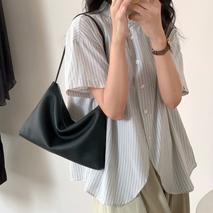 Bolsa Hobo Minimalista de Couro Macio com Zíper 2026 Nova Casual Versátil de Grande Capacidade em Couro Genuíno para Mulheres - Product Image 1