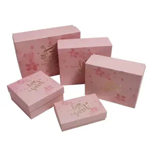 Wholesale Custom Exquisite Pink Starry Sky Valentine's Day Gift Flowers Jewelry Packaging Folding Cardboard Empty Flower Boxes