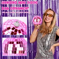Boule disco suspendue en verre rose, décoration de Noël, vente en gros, 2CM-100CM, boule disco suspendue, cool et amusante, pour fêtes