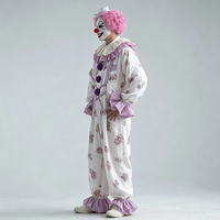 Combinaison élégante de clown pastel avec imprimé floral - Costume d'Halloween et de fête