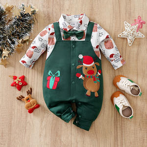 Wholesales <strong>Christmas</strong> Wither Printed Onesie for <strong>Baby</strong> Boys Girl <strong>Newborn</strong> Long Sleeve Romper <strong>Outfit</strong> - Product Image 6