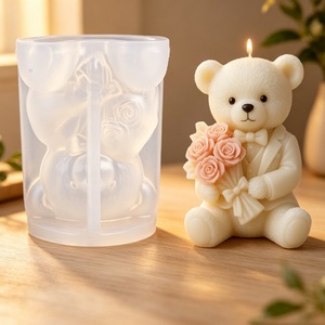 Wedding Bear Scented Candle <b>Mold</b> Diy Handmade Gift Plaster Ornament <b>Mold</b> For Wedding Decorations - Product Image 2