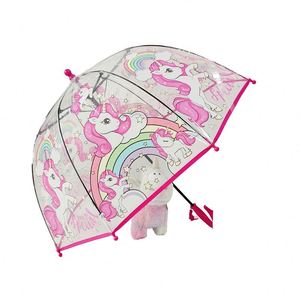 Nuevo Paraguas Infantil Colorido de Princesa, Lindo Paraguas de Unicornio de Plástico Transparente con Borde Decorado, en Stock - Product Image 2