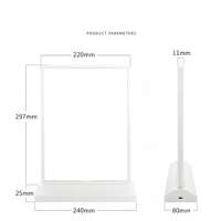 Boîtes lumineuses publicitaires verticales rechargeables pour comptoir, menu LED