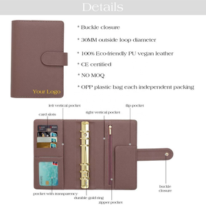 Hongbo Best Seller 43-Color Pebble A6 Cuir Budget Planner 30MM-Gold-Ring Boucle Fermeture No-quantité minimale <span class=keywords><strong>de</strong></span> commande Loose-leaf PU - Product Image 5