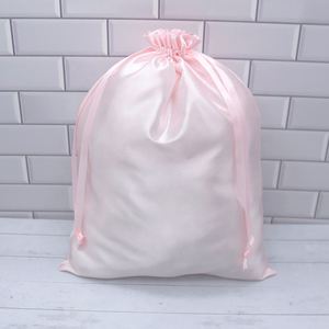 Large Satin <b>Drawstring</b> <b>Pouch</b> pink Custom Dust Bag Personalized <b>Pouch</b> Shoe Bag Packaging - Product Image 3