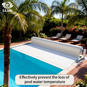 Couverture de piscine automatique Water Crown en polycarbonate résistant aux UV, flottante, pour piscine creusée/<span class=keywords><strong>SPA</strong></span>, installation facile - Product Image 2