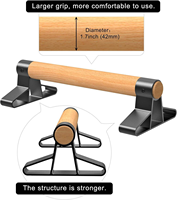 Barres de musculation en bois robustes, parallettes, capacité de charge de 500 lb, antidérapantes, barres de calisthénie pour équilibre sur les mains