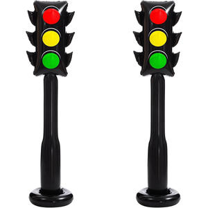 MAKE WAVES Semáforo Inflable de PVC con Soporte de 59 pulgadas de altura, Impermeable, Portátil, Decoración para Fiestas Temáticas de Tráfico Infantiles y Accesorio para Juego de Imitación - Product Image 1