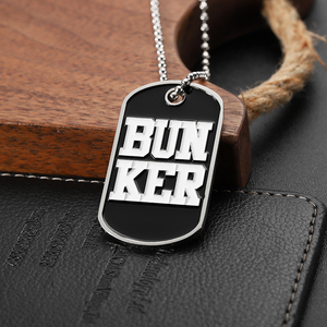 All'ingrosso medagliette per cani in lega di zinco smalto in metallo medaglietta per cani collana da <span class=keywords><strong>uomo</strong></span> Logo personalizzato lettera 3D oro argento nero collana per gli uomini - Product Image 5