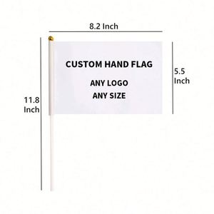 Wholesale 100D Polyester Durable Eco-Friendly Mini Hand <b>Flag</b> Custom Sublimation Printed Logo Pennant Style Option for Indoor - Product Image 6