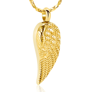 Collier d'urne funéraire aile d'ange pour femmes hommes pendentif d'urne en acier inoxydable porte-cendres bijoux commémoratifs - Product Image 1