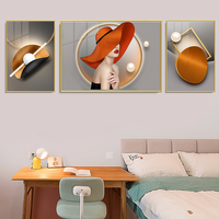 Style nordique Art moderne peinture grand effet 3D motif abstrait cristal porcelaine murale pour salon résidence trésor